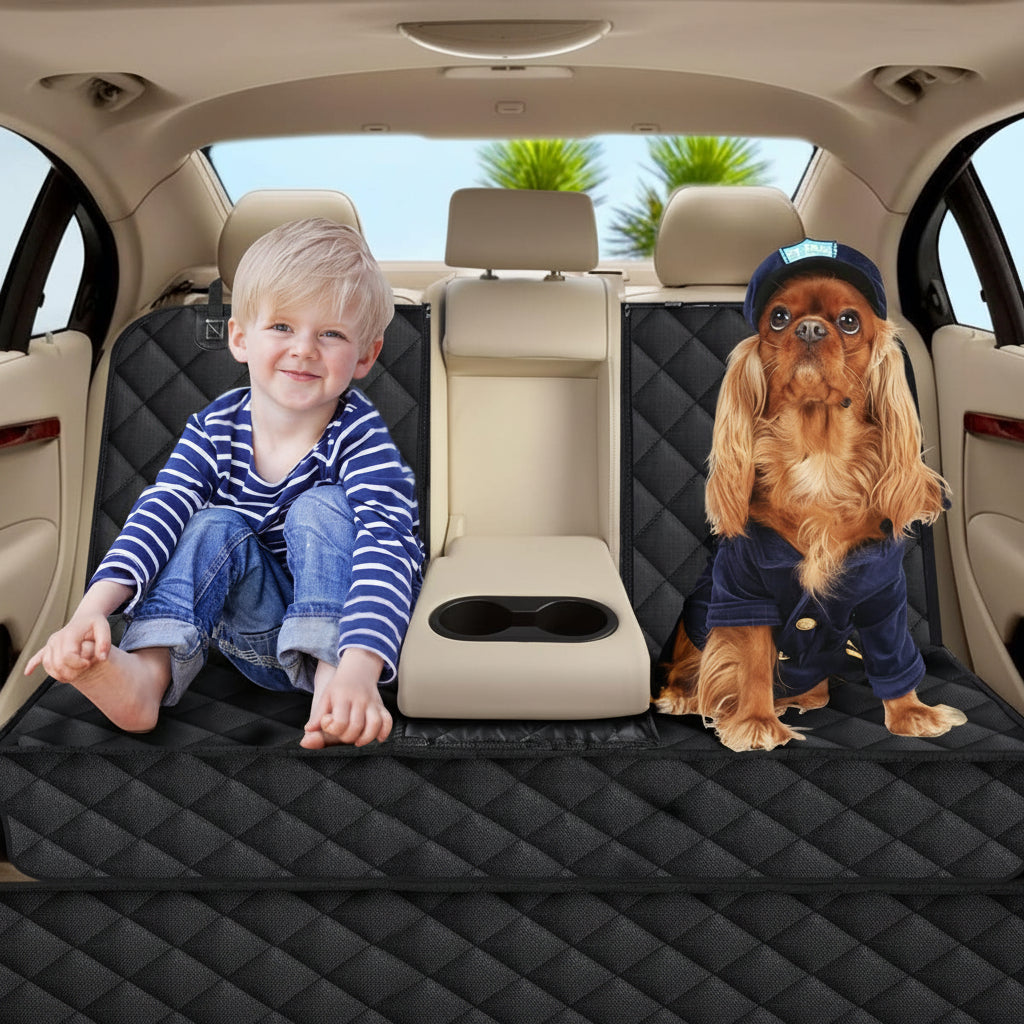 Coprisedile auto impermeabile e antiscivolo per cani, colore nero, adatto a sedili posteriori di auto, SUV e furgoni